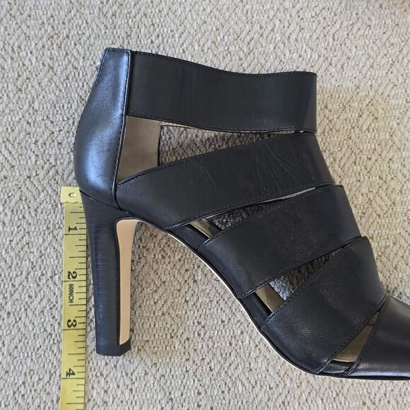 Michael Kors Black Leather Gisele Open Toe Caged Heels - Size 7 - Picture 13 of 16